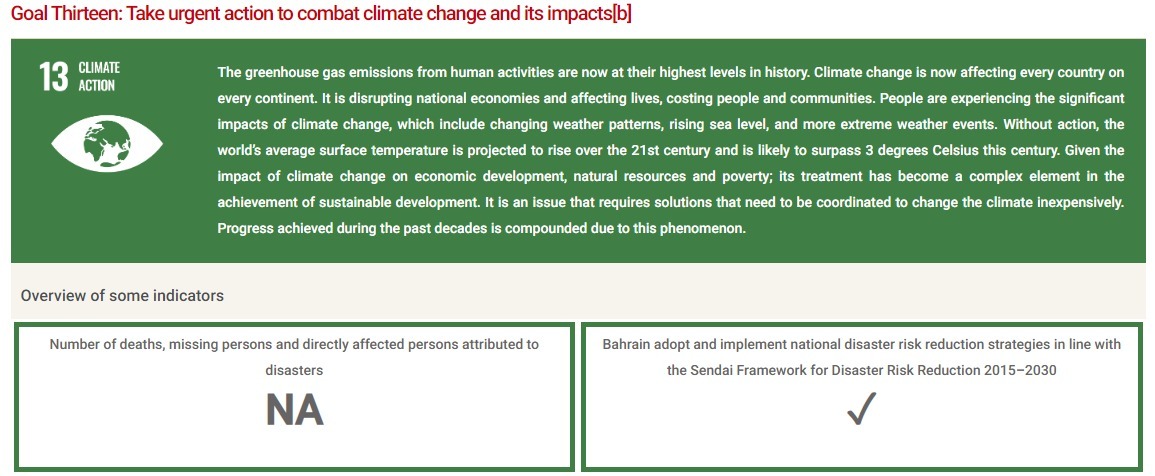 Bahrain Efforts for SDG 13